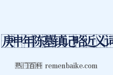 庚申年陈墓镇记略近义词是什么意思的图片